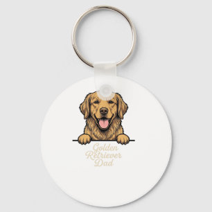Golden Retriever Dad Vintage Engraving Key Ring