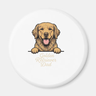 Golden Retriever Dad Vintage Engraving Magnet