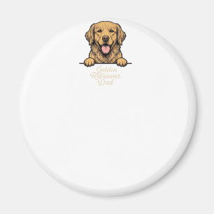 Golden Retriever Dad Vintage Engraving Magnet