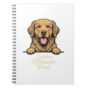 Golden Retriever Dad Vintage Engraving Notebook