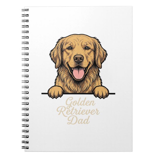 Golden Retriever Dad Vintage Engraving Notebook (Front)