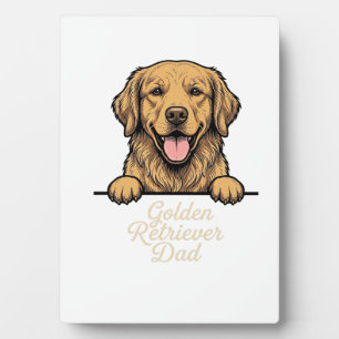 Golden Retriever Dad Vintage Engraving Plaque