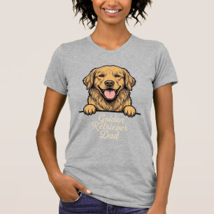 Golden Retriever Dad Vintage Engraving T-Shirt