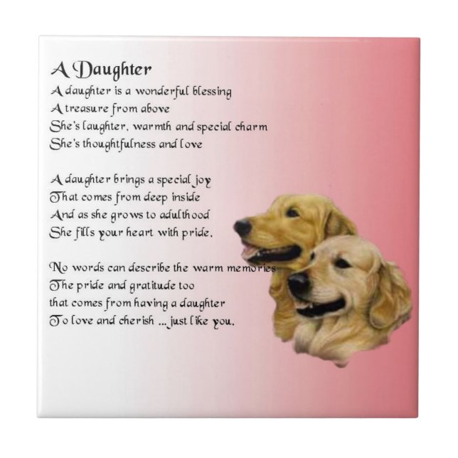 Golden Retriever - Daughter poem Tile (Front)