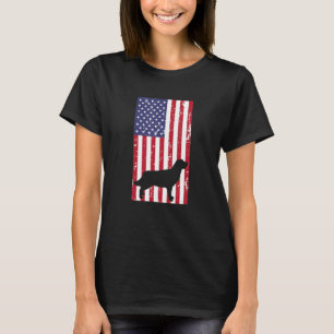 Golden Retriever Distressed Patriotic All American T-Shirt
