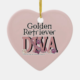 Golden Retriever DIVA Ceramic Tree Decoration