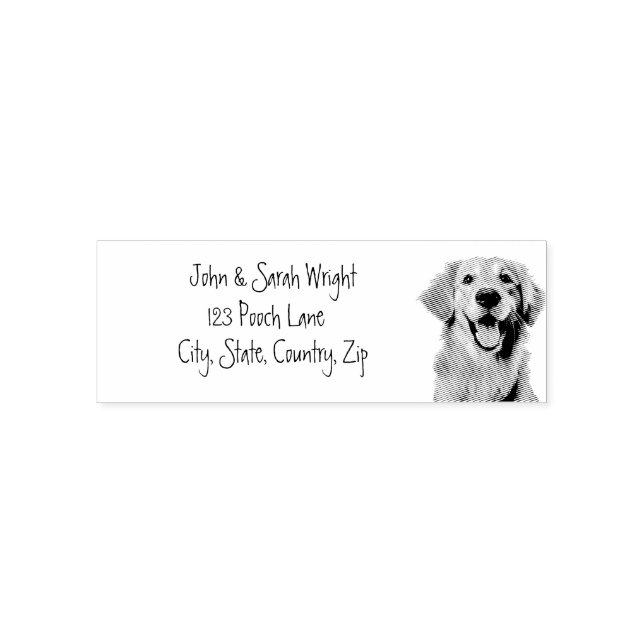 Golden Retriever  Dog Address Label Self-inking Stamp (Design)