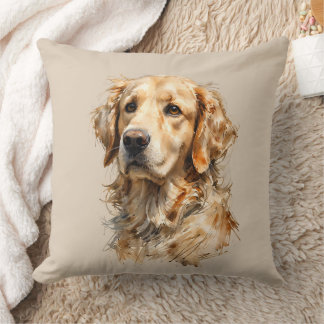 Golden Retriever Dog Art Cushion