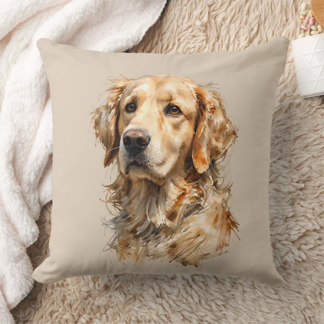 Golden Retriever Dog Art Cushion  (Blanket)
