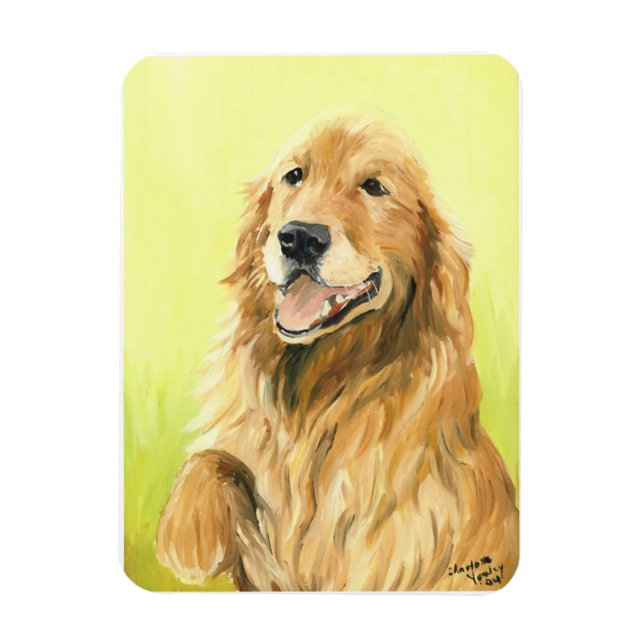 Golden Retriever Dog Art Magnet (Vertical)