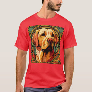 Golden Retriever Dog Art Nouveau Style T-Shirt