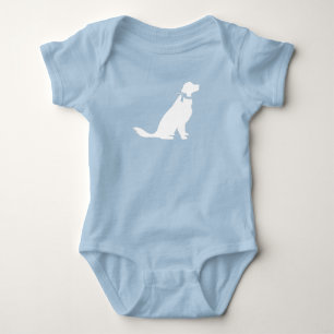 Golden Retriever Dog Baby Shower Blue Boy Bodysuit