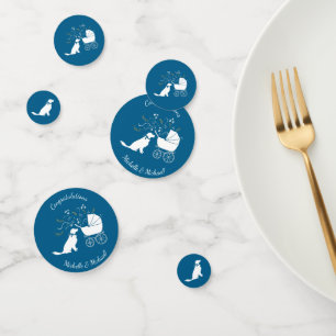 Golden Retriever Dog Baby Shower Blue Boy Confetti