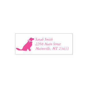 Golden Retriever Dog Baby Shower Pink Girl Self-inking Stamp