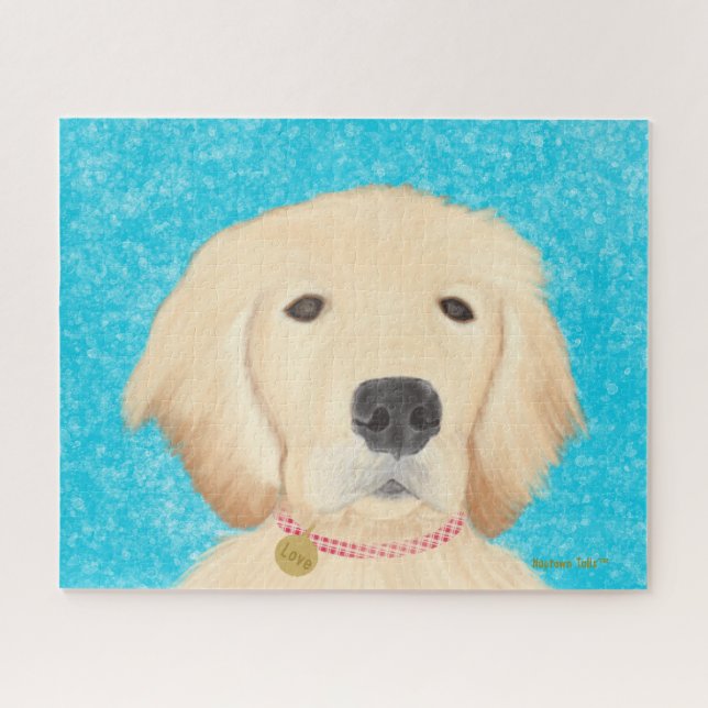 Golden Retriever Dog  Blue Water Jigsaw Puzzle (Horizontal)