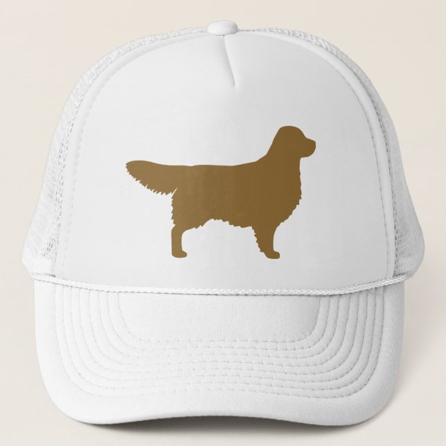Golden Retriever Dog Breed Silhouette Trucker Hat (Front)