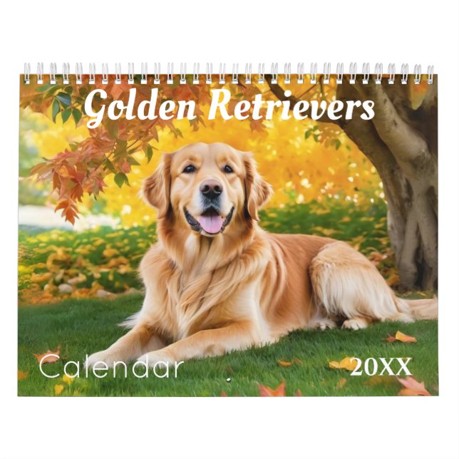 Golden Retriever Dog Breed Wall Calendar (Cover)