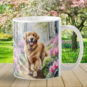 Golden Retriever Dog Breed Watercolor Coffee Mug