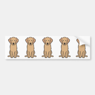Golden Retriever Dog Cartoon Bumper Sticker