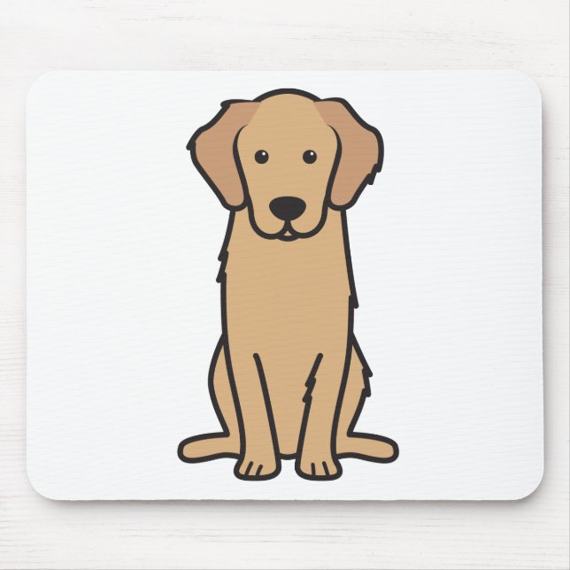 Golden Retriever Dog Cartoon Mouse Pad (Front)