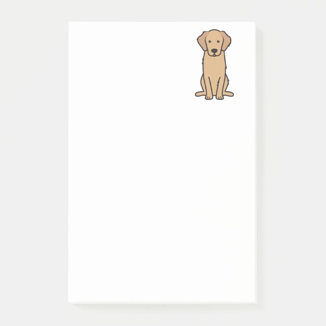Golden Retriever Dog Cartoon Post-it Notes (Front)