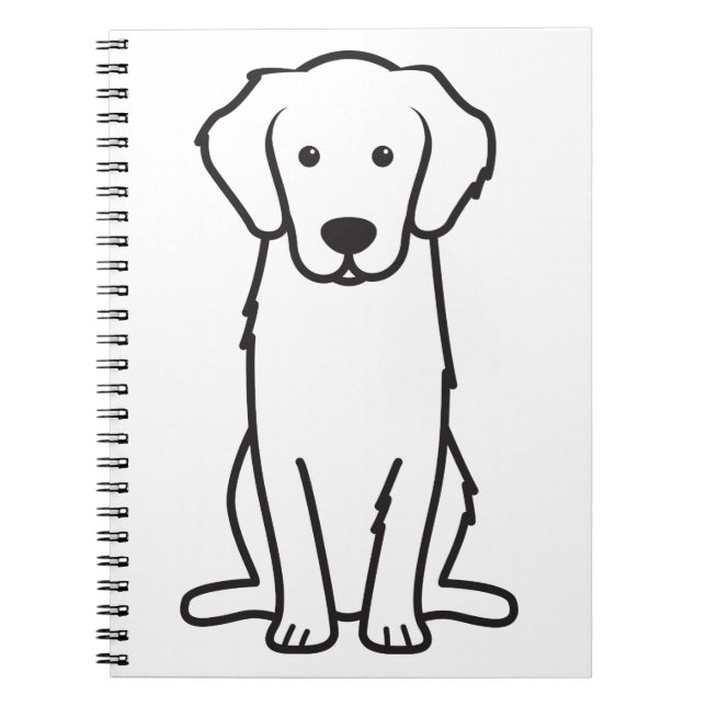 Golden Retriever Dog Cartoon Spiral Notebook (Front)