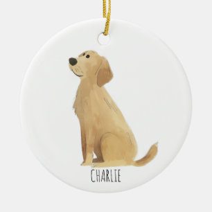 Golden Retriever Dog Ceramic Tree Decoration