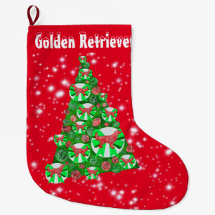 Golden Retriever Dog Christmas Big Tree Decoration Large Christmas Stocking