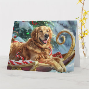 Golden Retriever Dog Christmas Festive Card