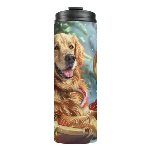 Golden Retriever Dog Christmas Festive  Thermal Tumbler (Front)