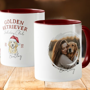Golden Retriever Dog Christmas Illustration Photo Mug