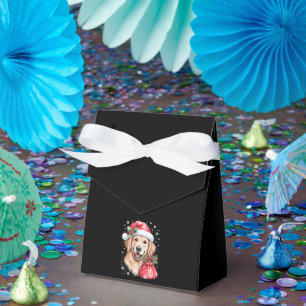 Golden Retriever Dog Christmas Light Holiday Party Favour Box