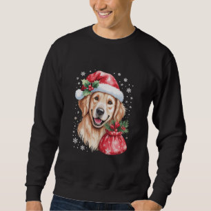 Golden Retriever Dog Christmas Light Holiday Party Sweatshirt