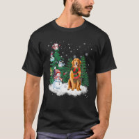 Golden Retriever Dog Christmas Snowman Xmas Tree P