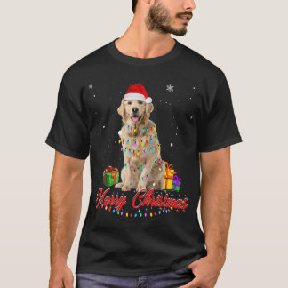 Golden Retriever Dog Christmas Tee Santa Christmas