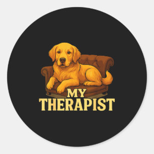 Golden Retriever Dog Clothes For Humans My Therast Classic Round Sticker