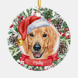 Golden Retriever Dog Custom Christmas Ornament