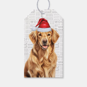 Golden Retriever Dog Cute Christmas Holiday Gift Tags