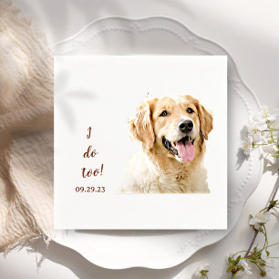 Golden Retriever Dog Drawing Personalised I Do Too Napkin