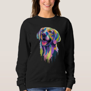 Golden Retriever Dog Face Watercolor Colorful Pop Sweatshirt