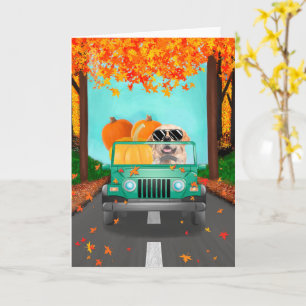 Golden Retriever Dog Fall Pumpkin  Card