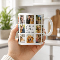 Golden Retriever dog father dad photo collage