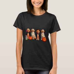 Golden Retriever Dog Ghost Mummy Pumpkin Halloween T-Shirt
