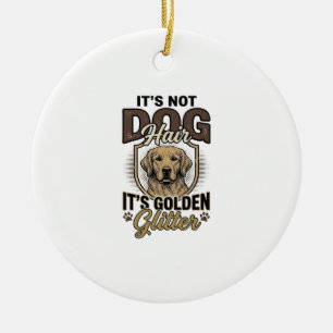 Golden Retriever Dog Hair Vintage Funny Shirt Desi Ceramic Tree Decoration