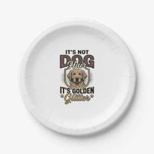 Golden Retriever Dog Hair Vintage Funny Shirt Desi Paper Plate