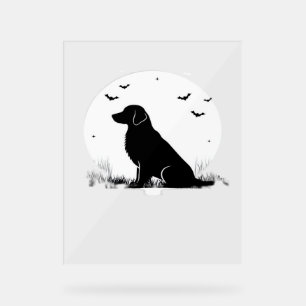 Golden Retriever Dog – Halloween Moon Silhouette O Acrylic Sign