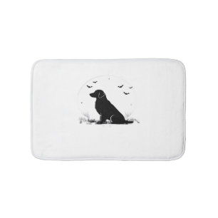 Golden Retriever Dog – Halloween Moon Silhouette O Bath Mat