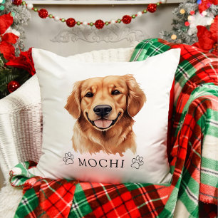 Golden Retriever Dog Hand Drawing Personalized  Cushion