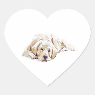 Golden Retriever Dog Heart Sticker
