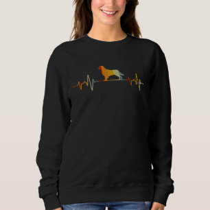 Golden Retriever Dog Heartbeat Graphic Dog  Retro Sweatshirt